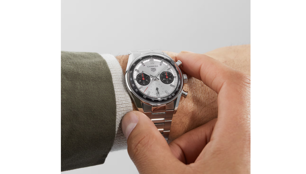 TGHR Carrera Chronograph 39mm Mens Watch Silver