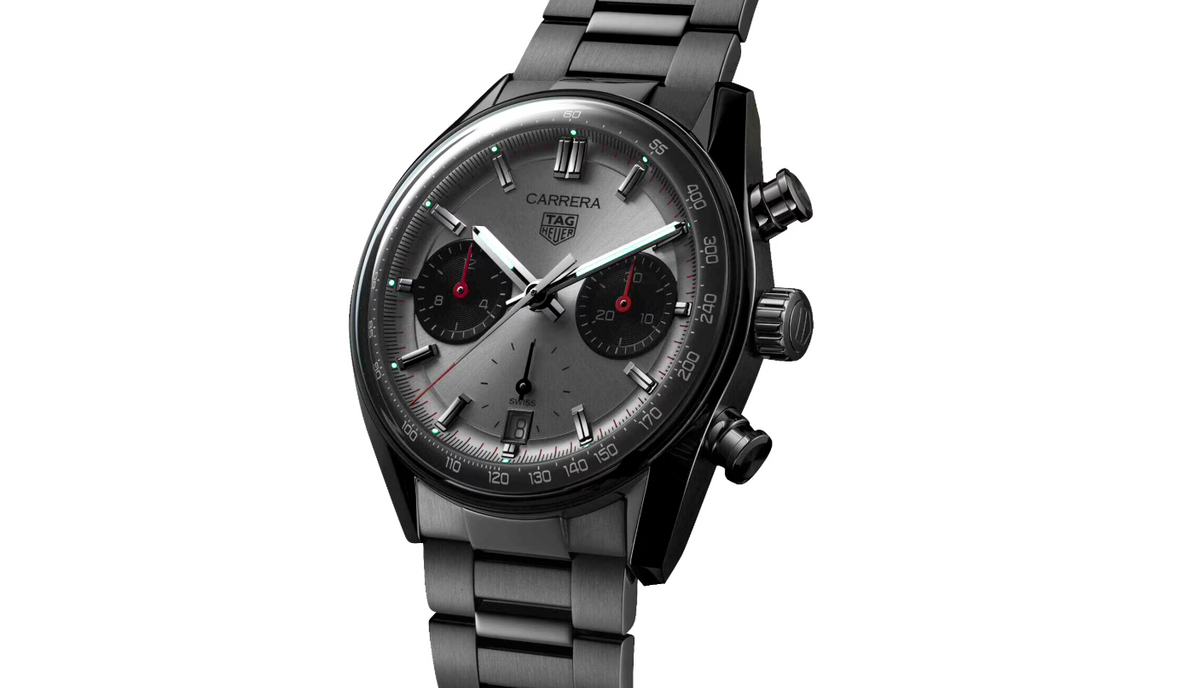 TGHR Carrera Chronograph 39mm Mens Watch Silver