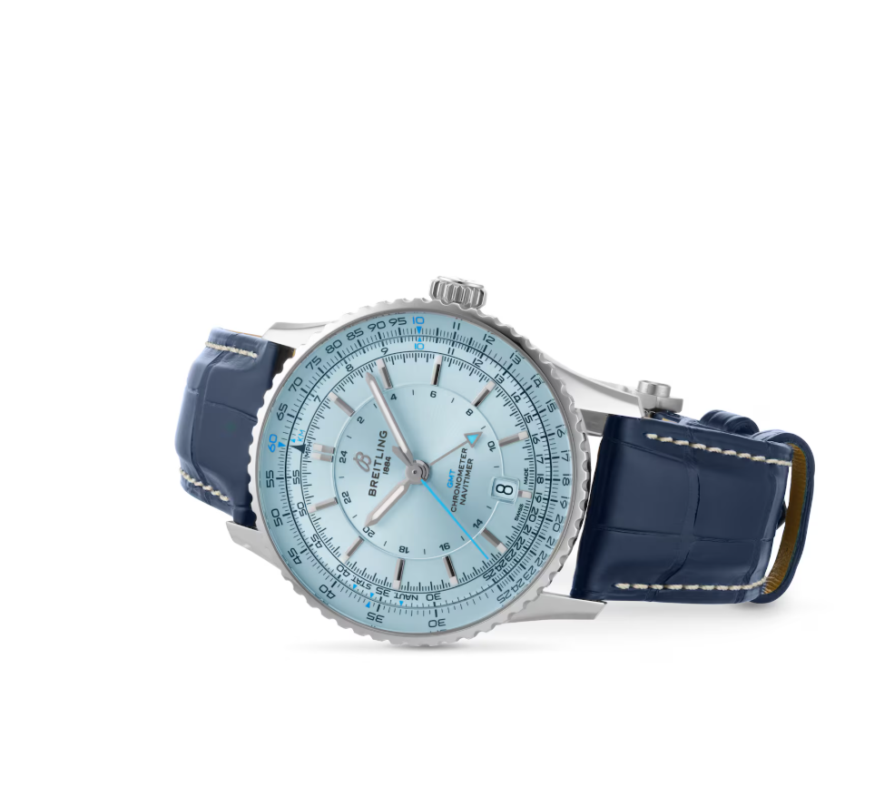 BRT Navitimer Automatic GMT 41mm Mens Watch Light Blue
