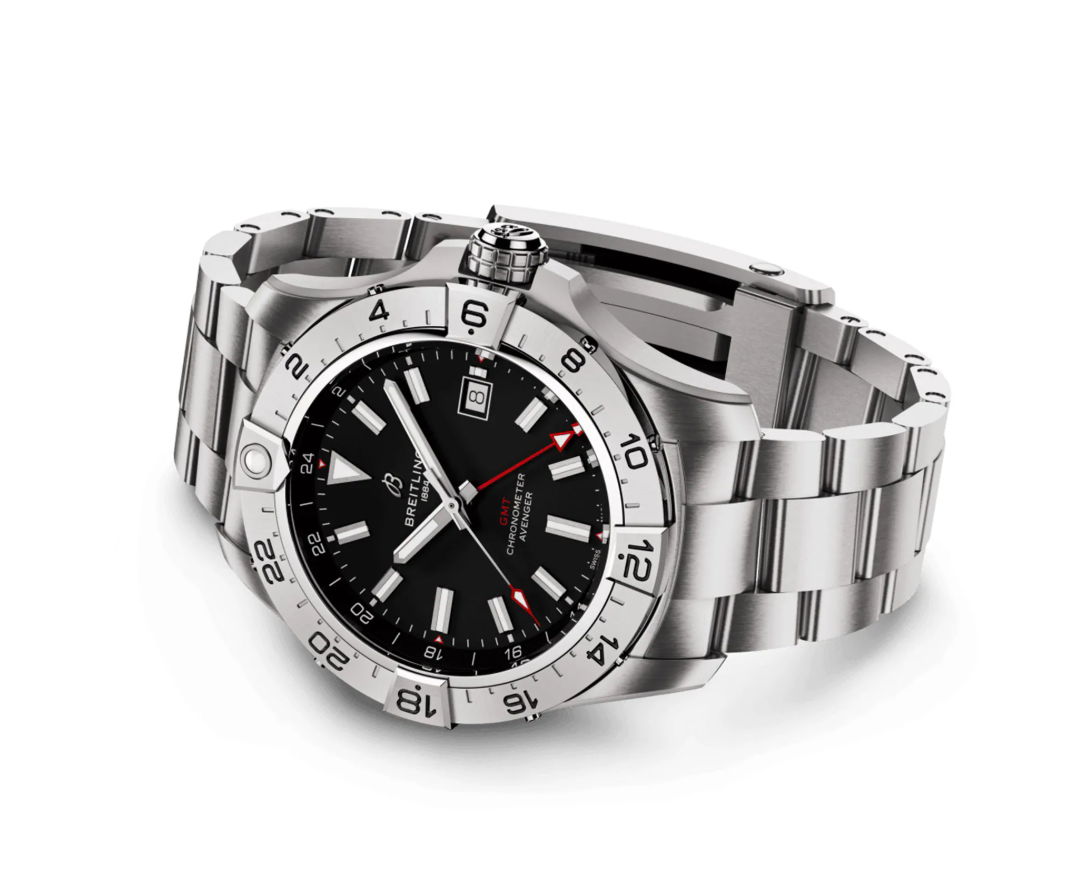 BRT Avenger Automatic GMT 44mm Mens Watch Black Stainless Steel
