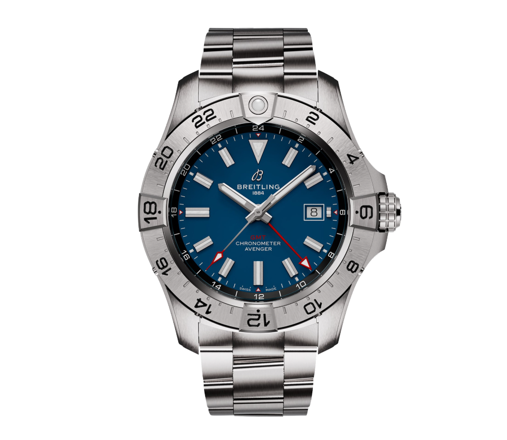 BRT Avenger Automatic GMT 44mm Mens Watch Blue Stainless Steel