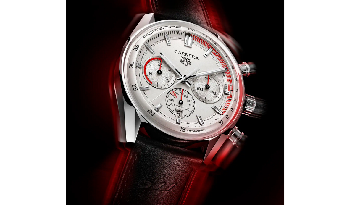 TGHR Carrera Chronosprint X Porsche Special Edition 42mm Mens Watch Silver