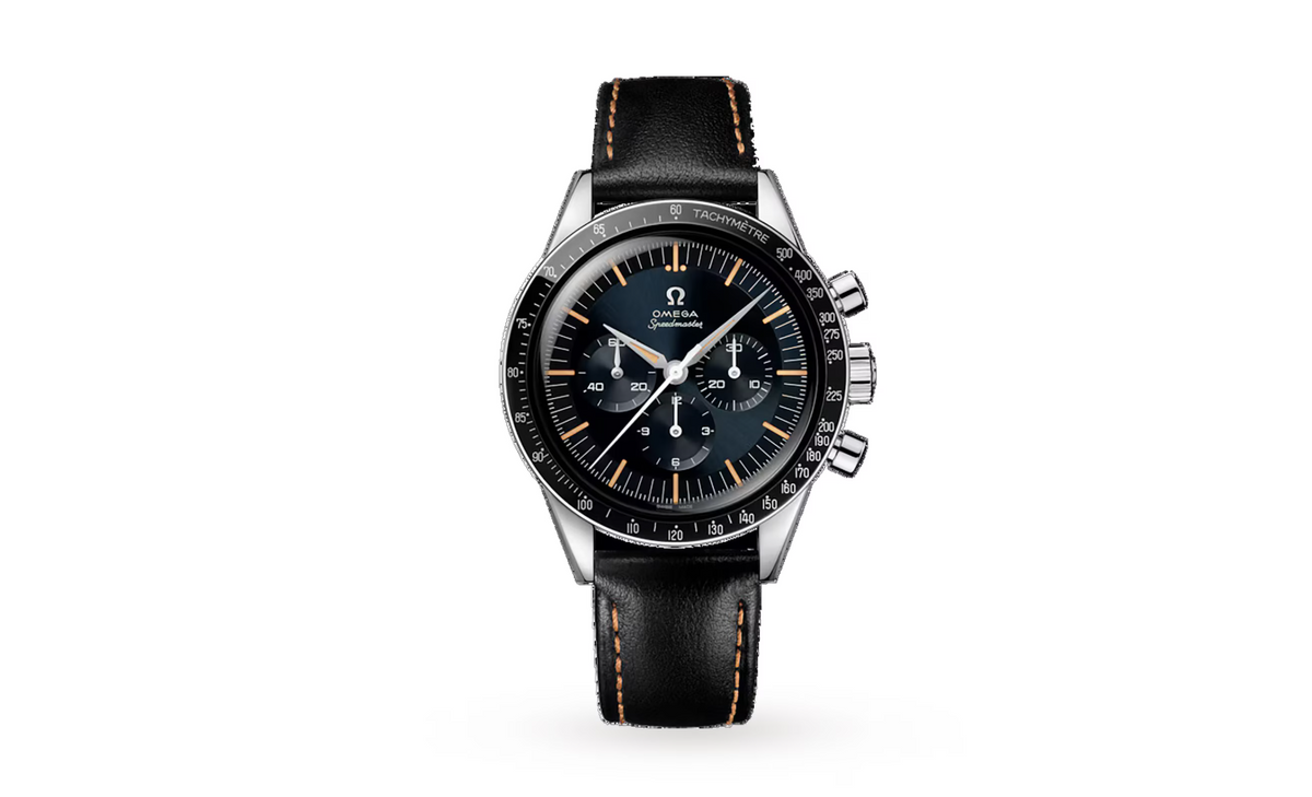 OMG Speedmaster Anniversary Series 40mm Mens Watch Blue -Black Leather Strap