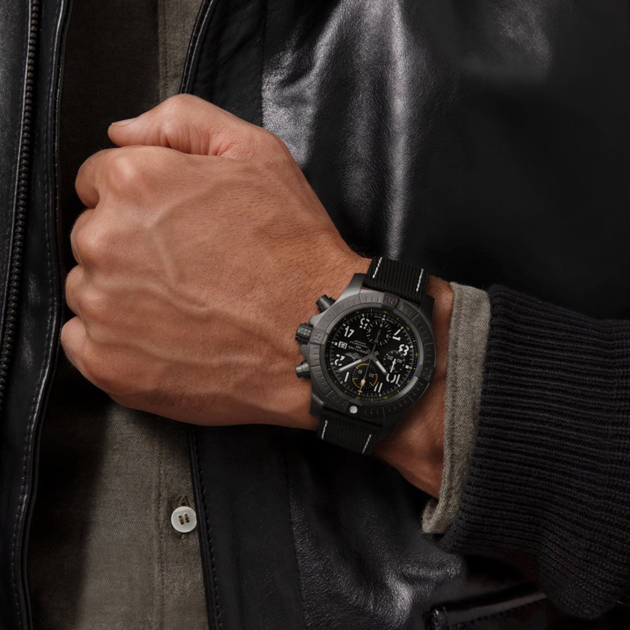 BRT Avenger Chronograph Night Mission 45mm Mens Watch Black