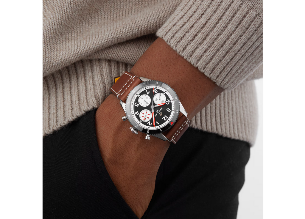 BRT Classic AVI Chronograph 42 Mosquito Leather Strap Watch