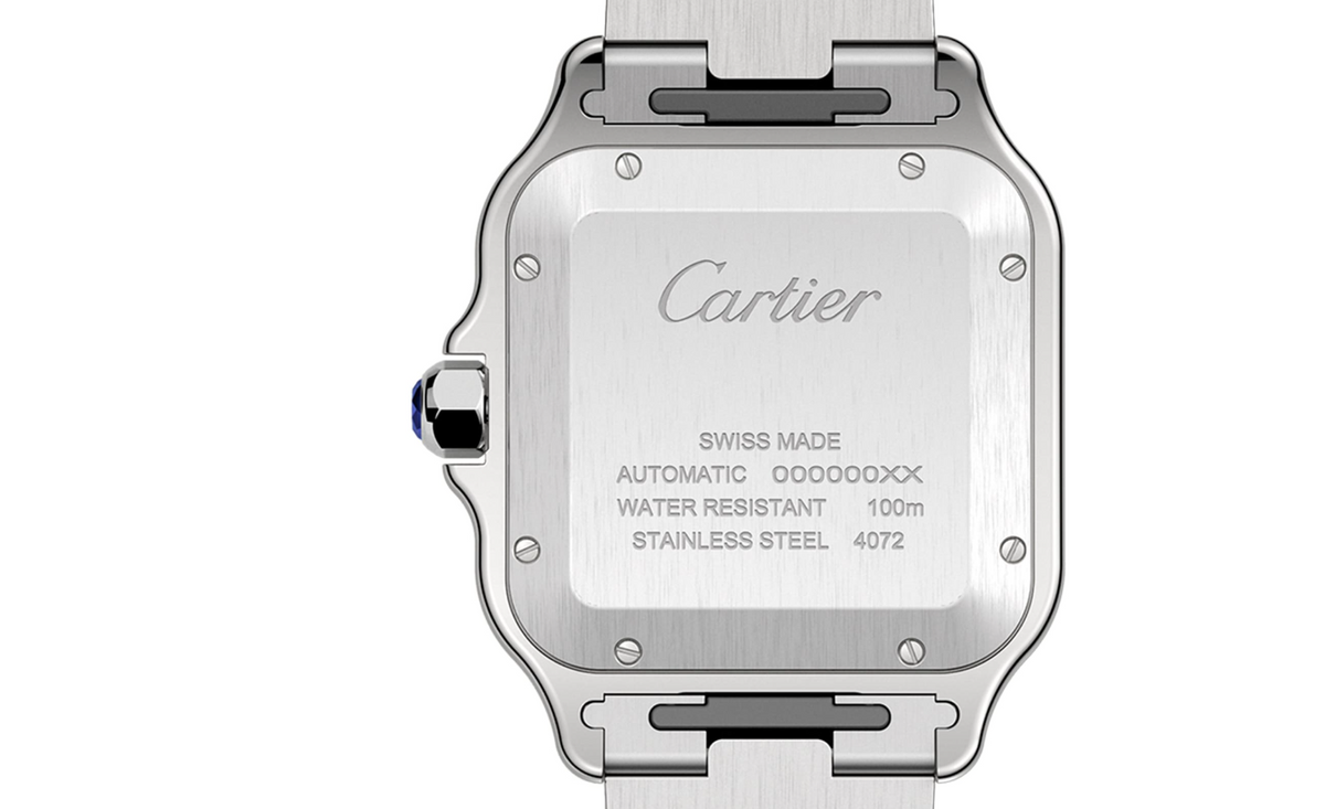 Santos De CRT Watch Large Model, Automatic Movement, Steel, ADLC, Interchangeable Metal And Rubber Bracelets