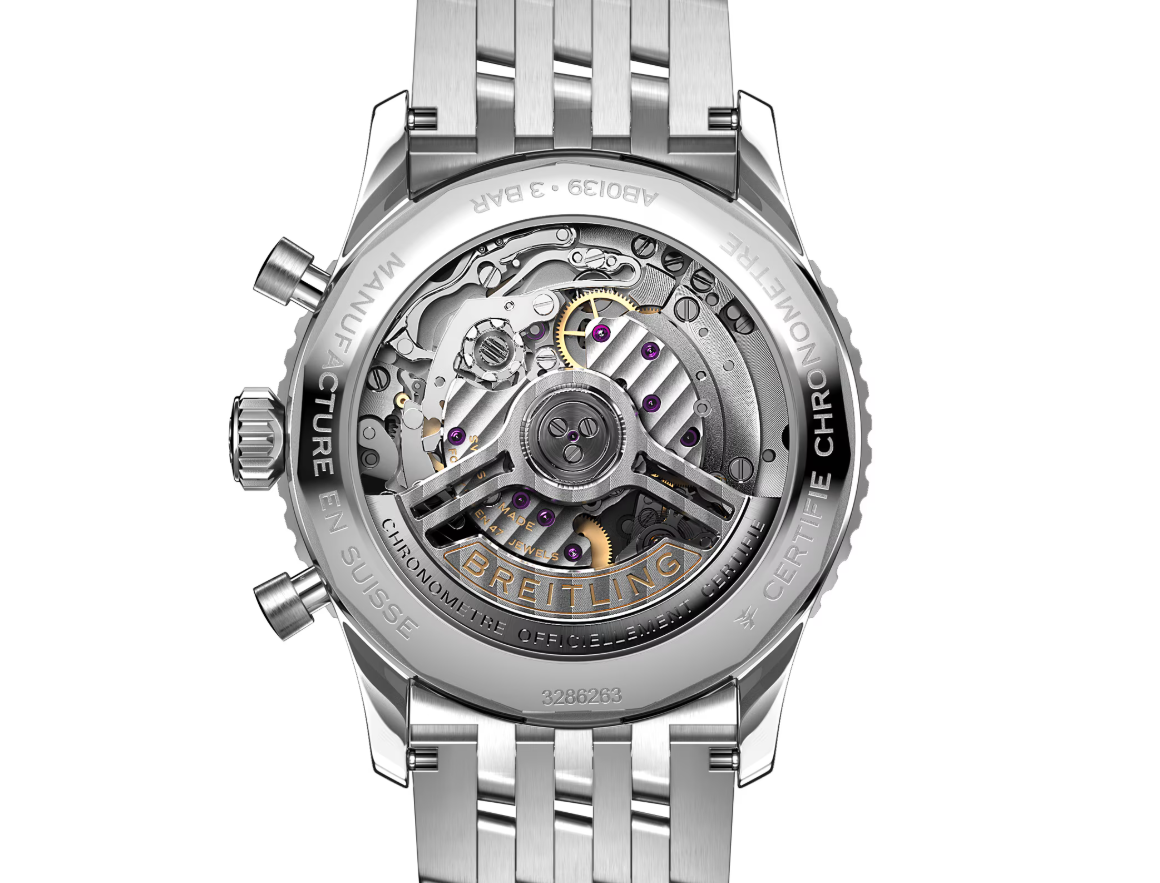 BRT Navitimer B01 Chronograph 41mm Mens Watch Black Stainless Steel