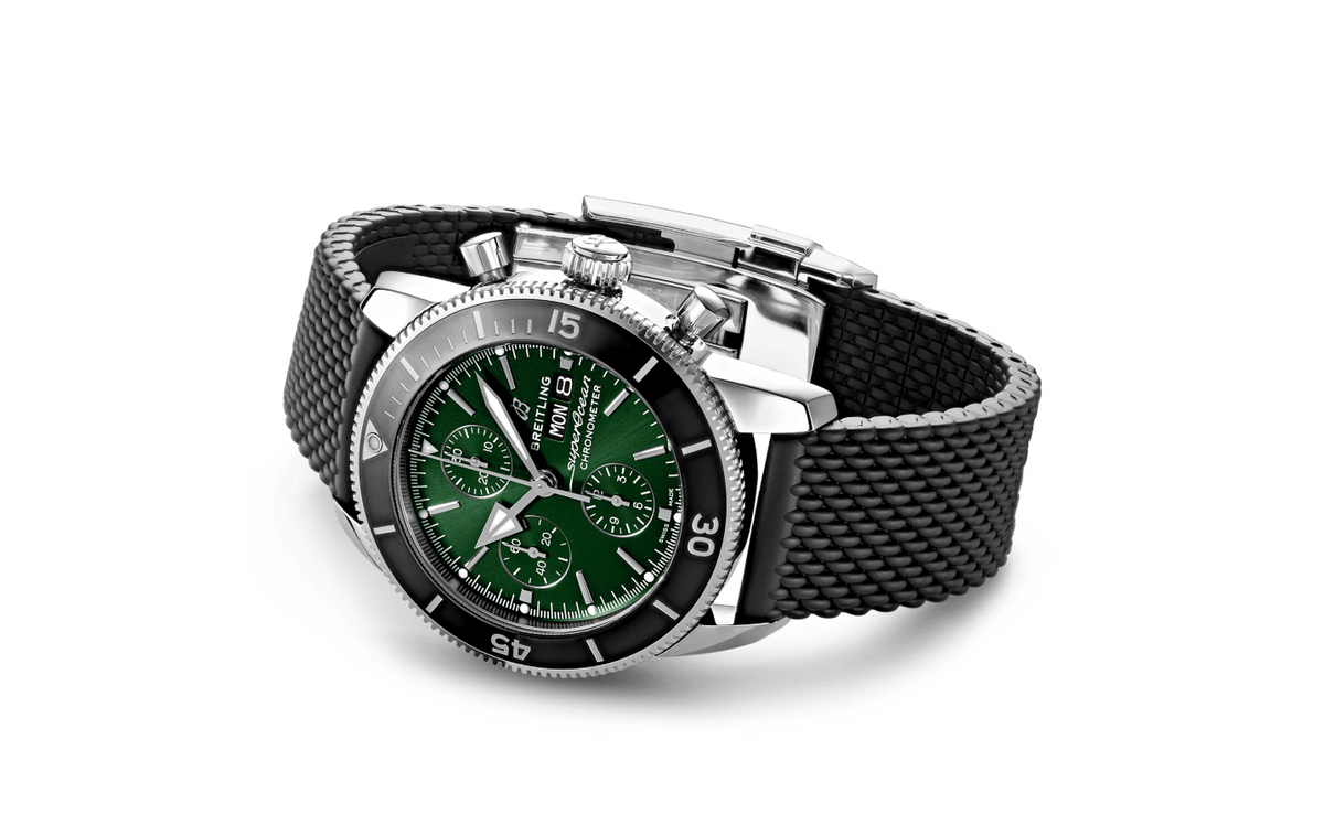 BRT Superocean Heritage Chronograph 44 Stainless Steel Rubber Strap Watch