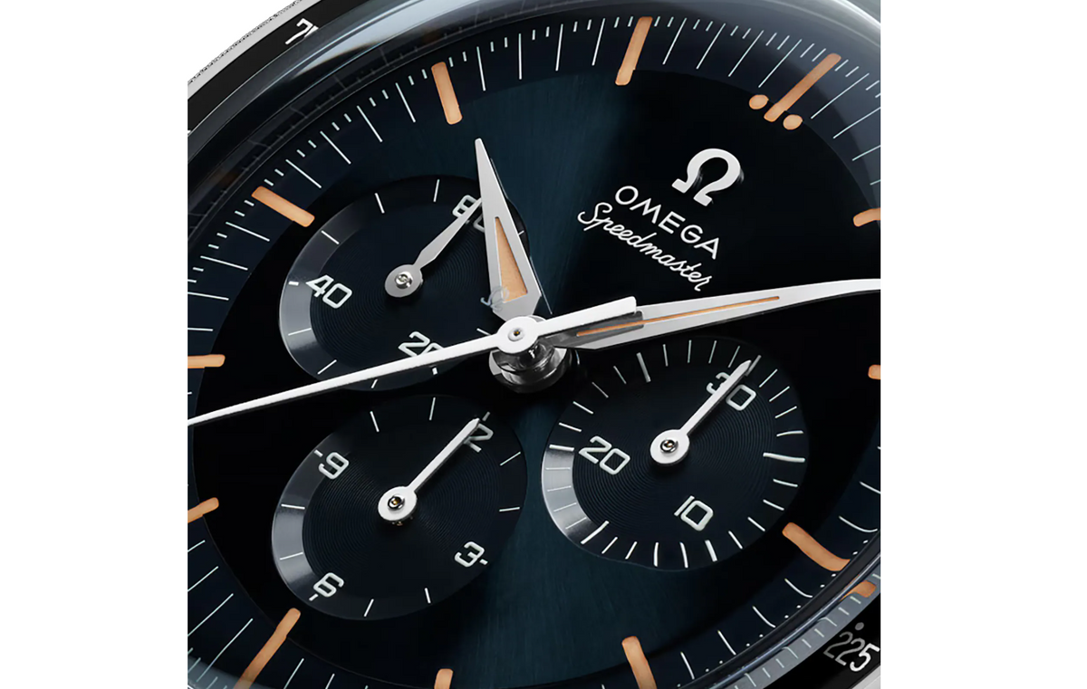 OMG Speedmaster Anniversary Series 40mm Mens Watch Blue -Brown Leather Strap