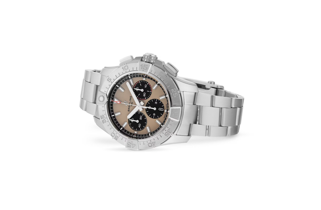 BRT Avenger Chronograph B01 44mm Mens Watch Beige Stainless Steel